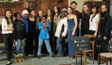 The CIM musicians posed with some of the students for a group picture.  The students did not want to leave! 